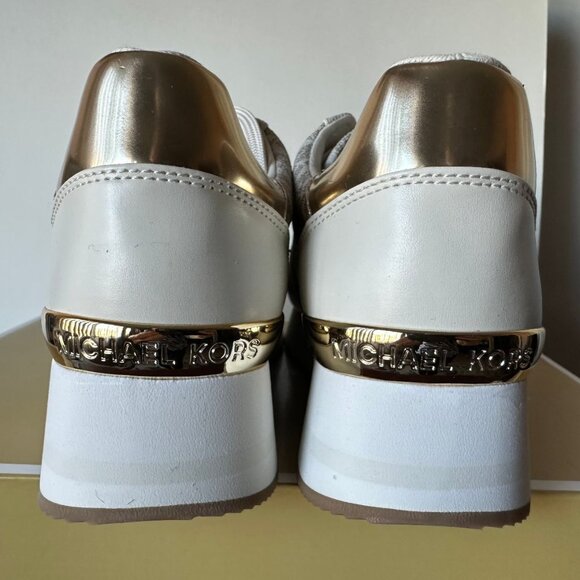 NIB MICHAEL KORS MK Logo Monique Trainer Platform Sneakers Size 7.5 - Picture 4 of 5